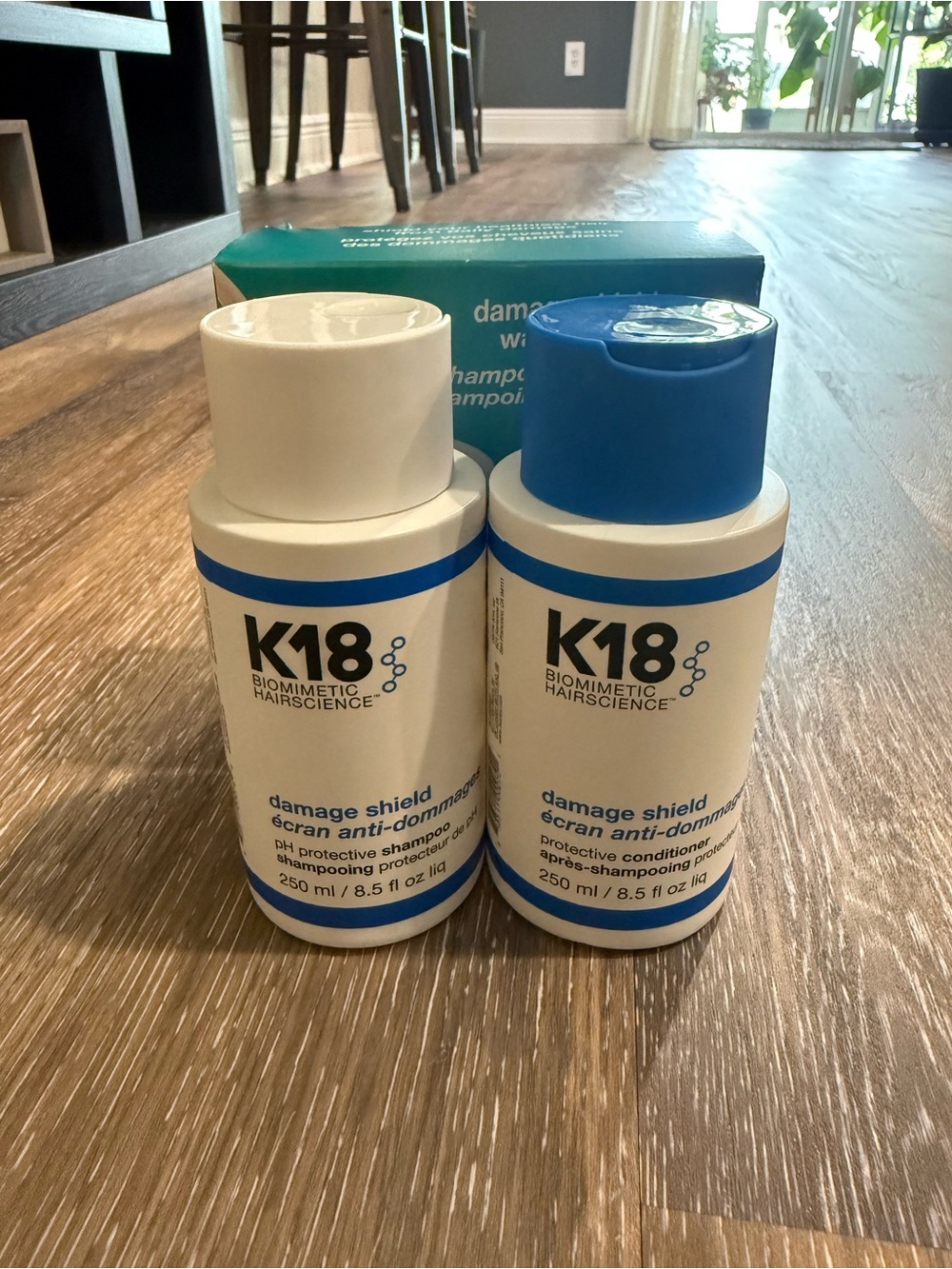 K18 Damage Shield Protective Shampoo & Conditioner Set - White/Blue